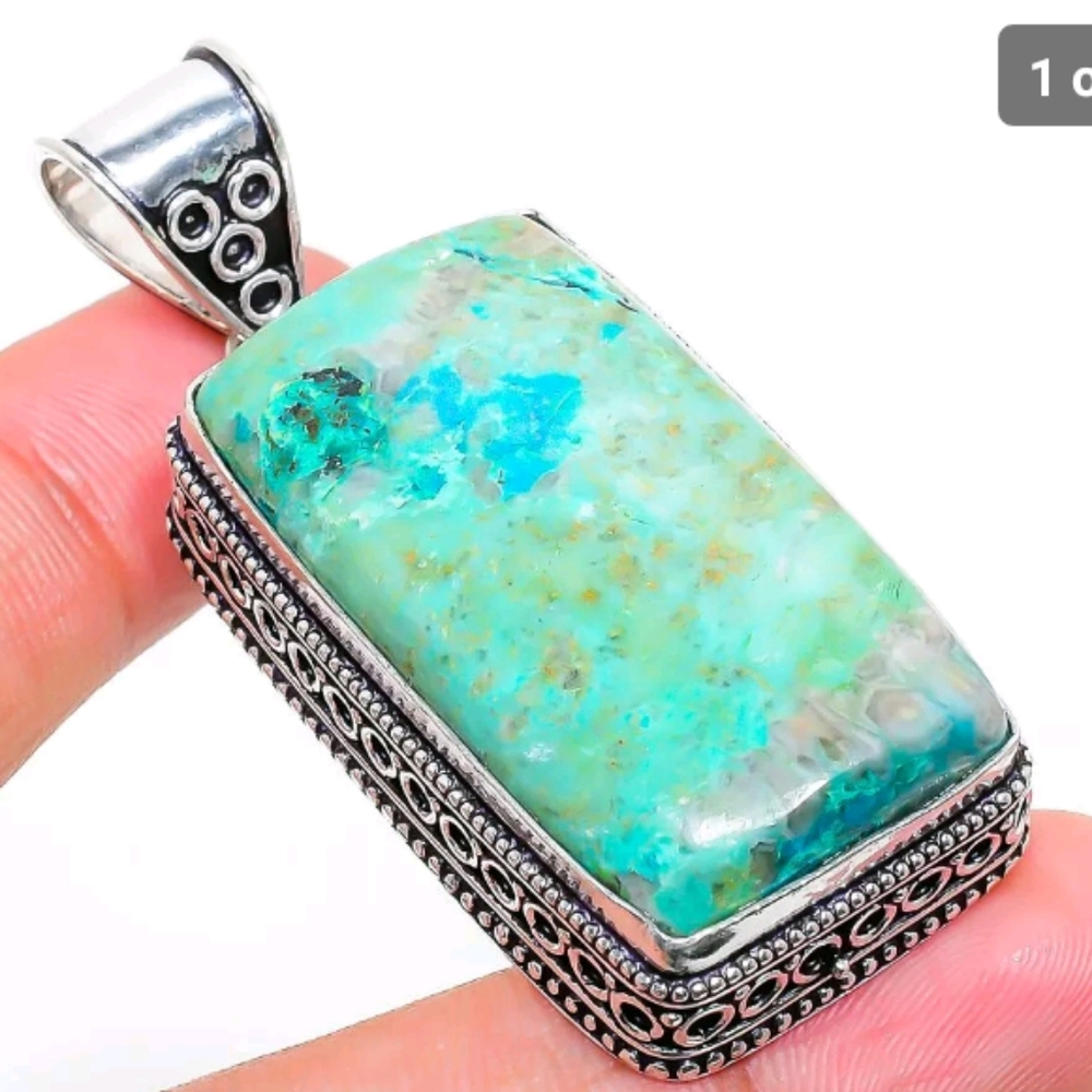 FINAL PRICE DROP! Chrysocola Handcrafted Pendant